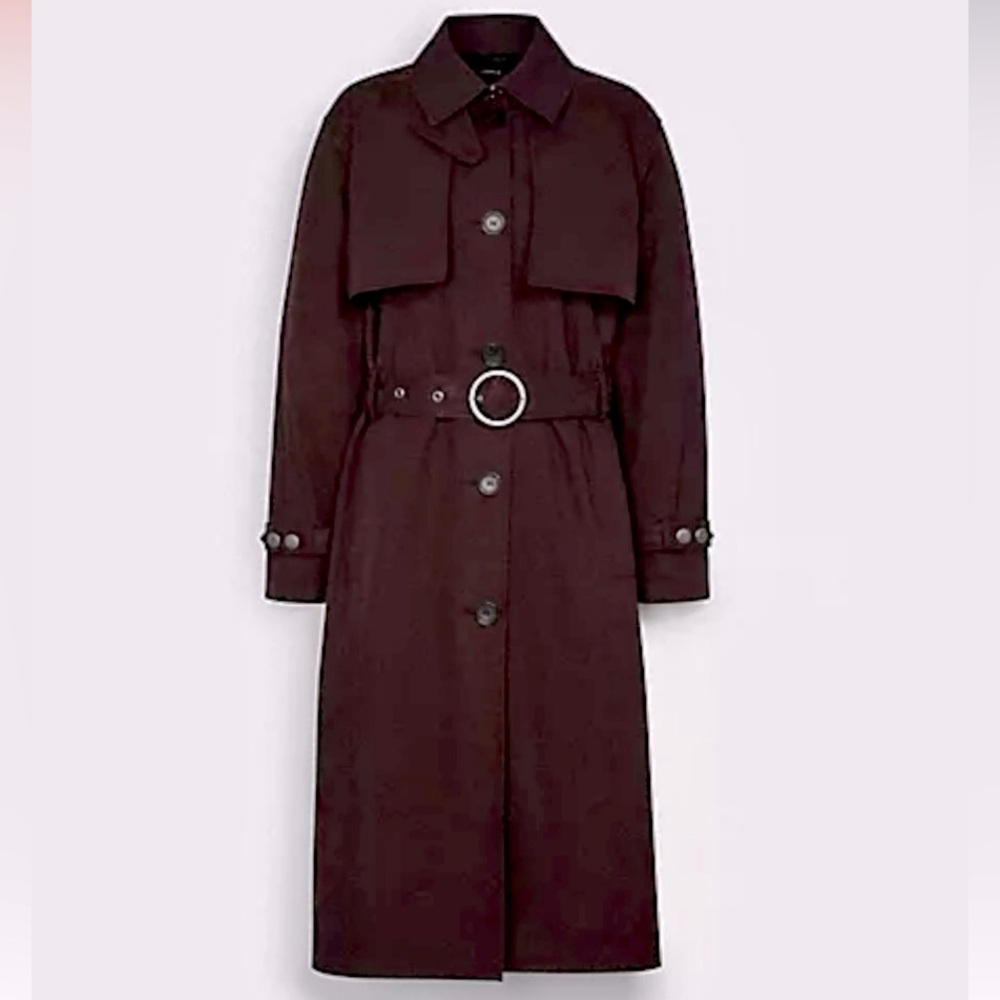 Gorgeous burgandy Coach Trench Coat XS chic fit